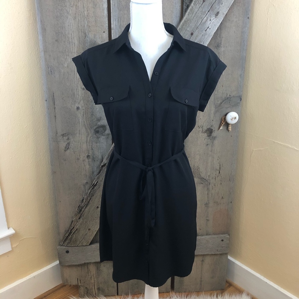 Express  Black Button Down Sheath Dress Size Small